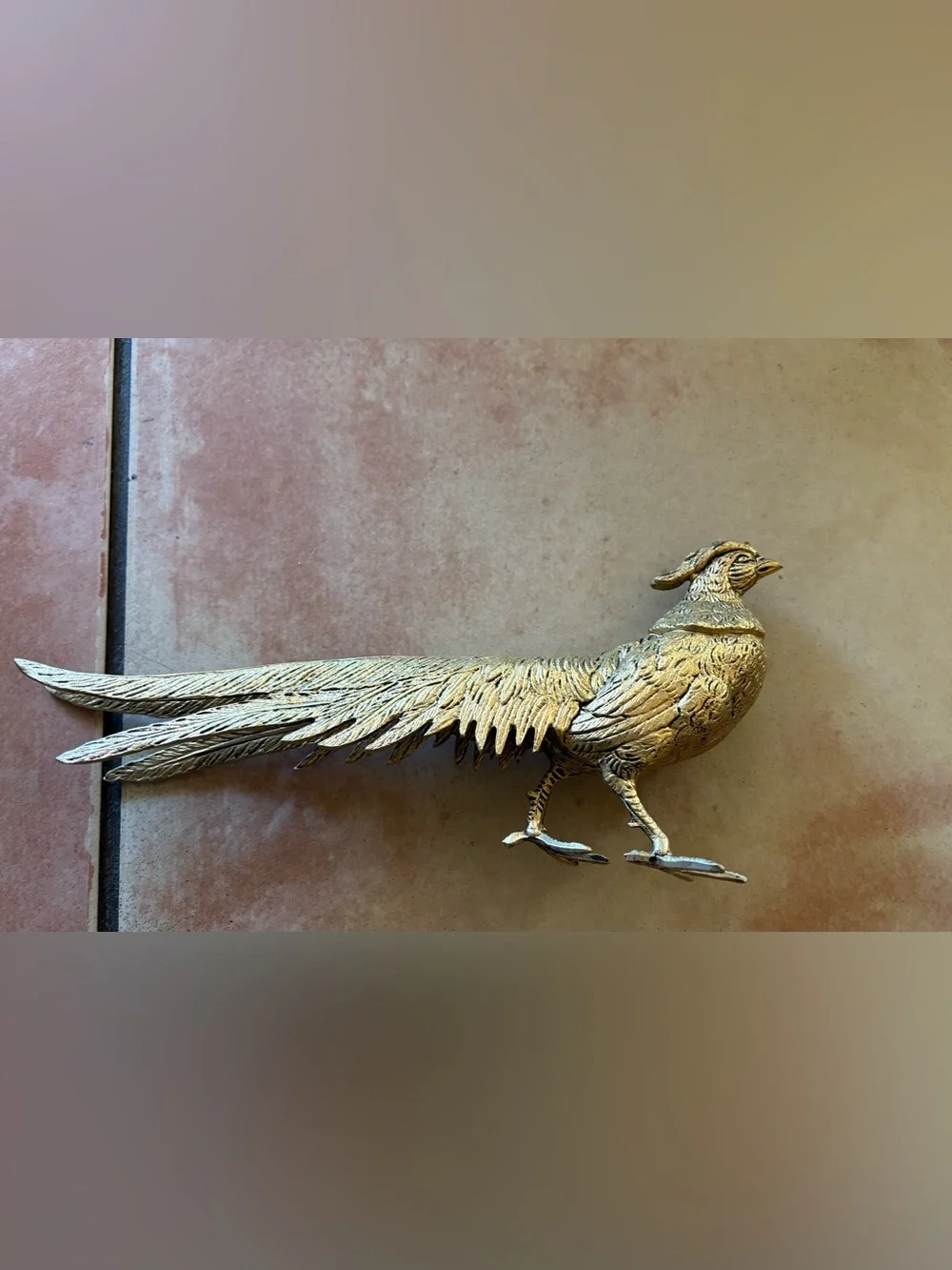 Vintage brass pheasant figurine.